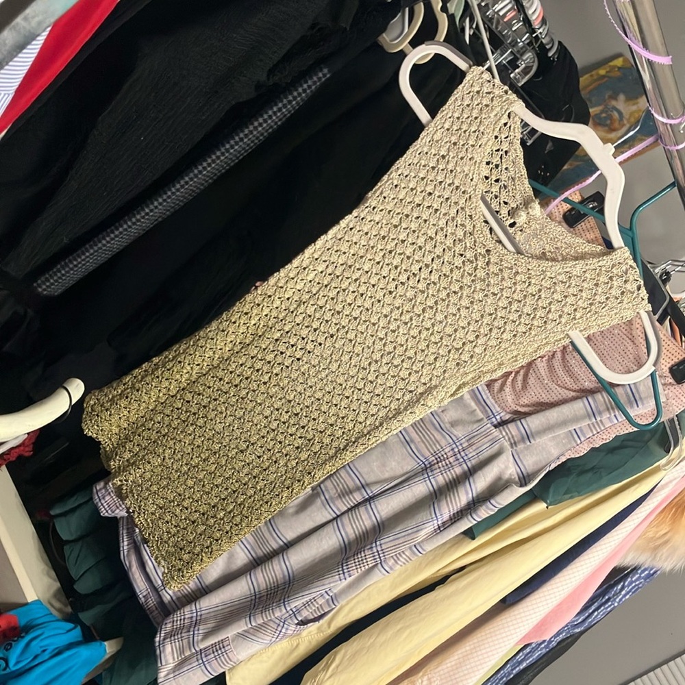 Gold Knit Sleeveless Top